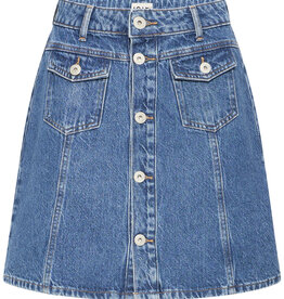 ICHI Pamila Denim Skirt with Buttons