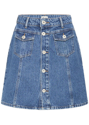 ICHI Pamila Denim Skirt with Buttons