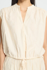 ICHI Elvias Sleeveless Waist Tie Shirt in Birch
