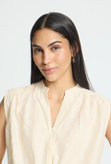 ICHI Elvias Sleeveless Waist Tie Shirt in Birch