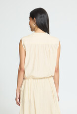ICHI Elvias Sleeveless Waist Tie Shirt in Birch
