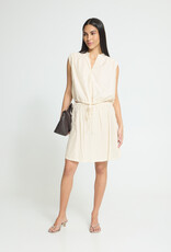 ICHI Elvias Sleeveless Waist Tie Shirt in Birch