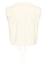 ICHI Elvias Sleeveless Waist Tie Shirt in Birch