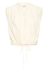 ICHI Elvias Sleeveless Waist Tie Shirt in Birch