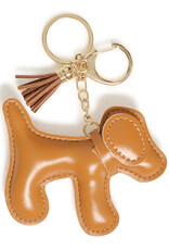 ICHI Lilli Puppy Bag Charm in Cognac
