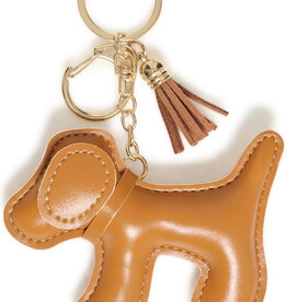 ICHI Lilli Puppy Bag Charm in Cognac
