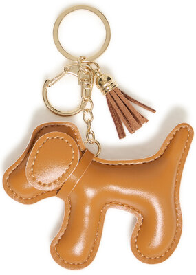 ICHI Lilli Puppy Bag Charm in Cognac