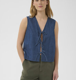 Part Two Delaila Cotton Denim Vest with Ties