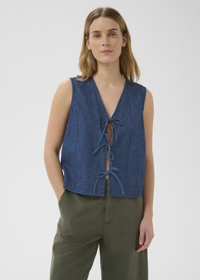 Part Two Delaila Cotton Denim Vest with Ties