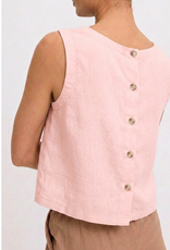 B.Young Falakka Linen Blend Button Back Top