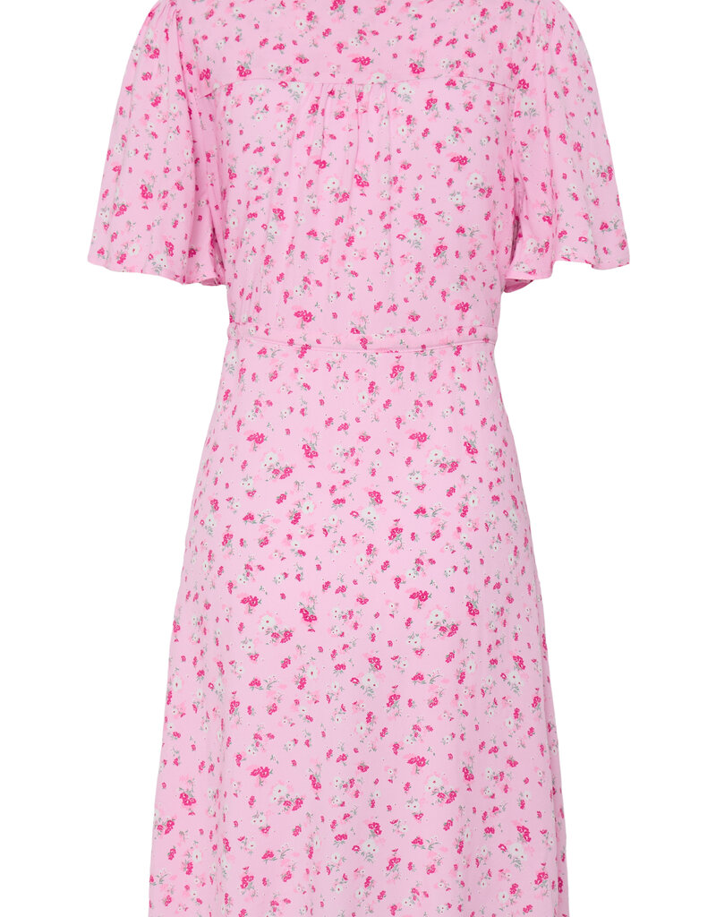 ICHI Vera Short Sleeve Button Up Floral Dress