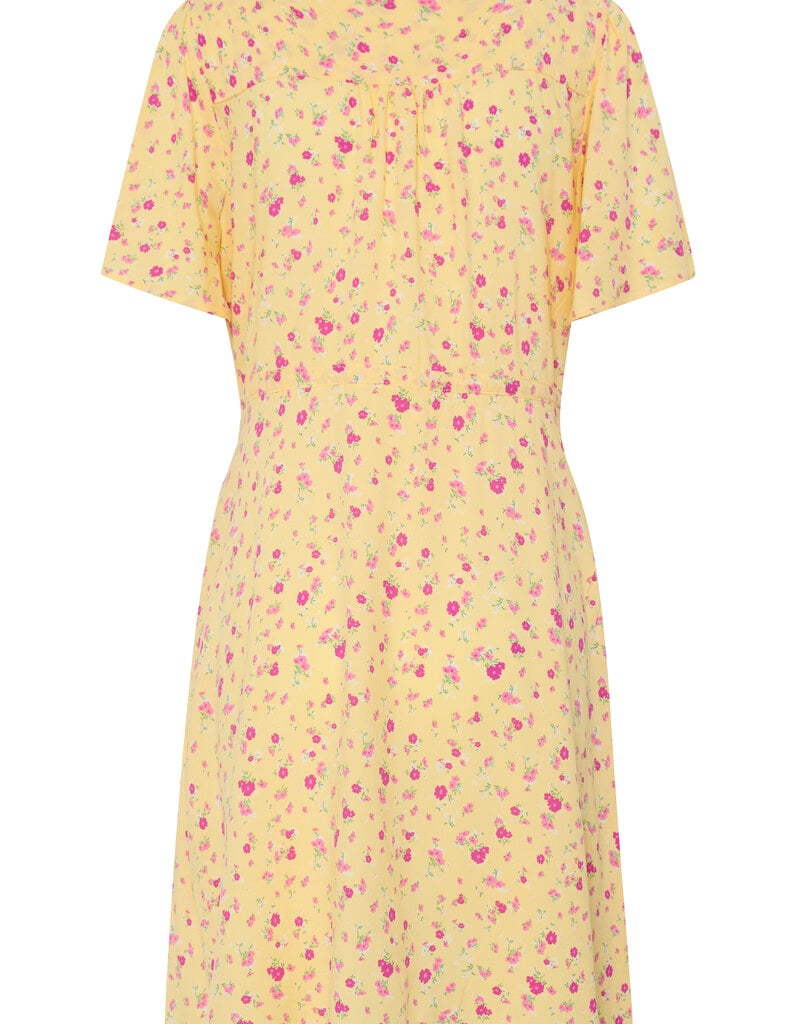 ICHI Vera Short Sleeve Button Up Floral Dress