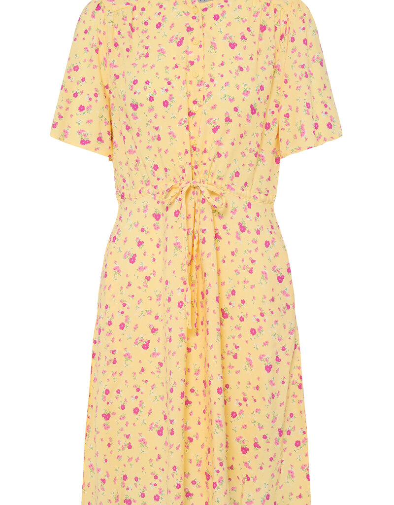 ICHI Vera Short Sleeve Button Up Floral Dress