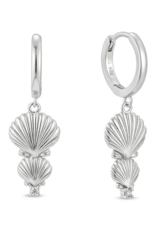 Haiku Lane Seaside Daydream Huggie with Seashell Dangle in Silver