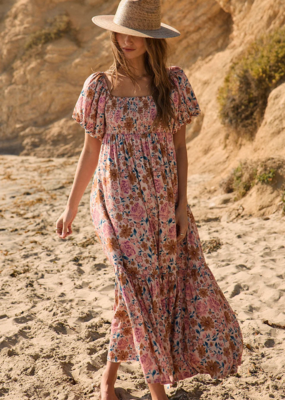 Saltwater Luxe Evra Reversible Smocked Bodice Maxi With Pockets