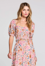 Saltwater Luxe Amarra Rouched Bodice Puff Sleeve Top