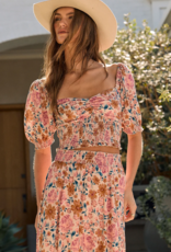 Saltwater Luxe Amarra Rouched Bodice Puff Sleeve Top