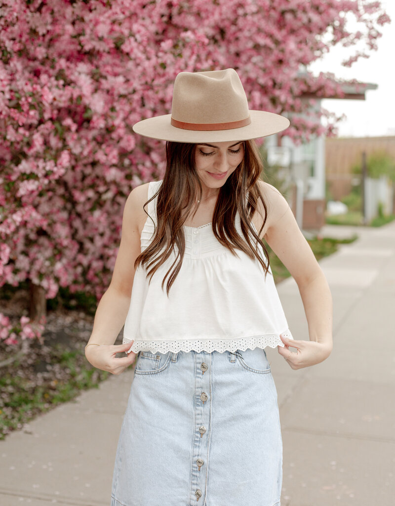 B.Young Kacila 100% Cotton Denim Skirt with Buttons in Light Blue
