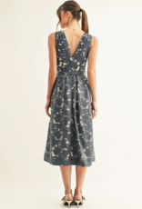 Adelyn Rae Arleta Jacquard Sleeveless Corset Midi Dress