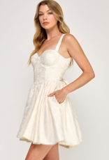 The Vintage Shop Aurora Jacquard Mini Corset Dress