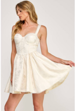 The Vintage Shop Aurora Jacquard Mini Corset Dress