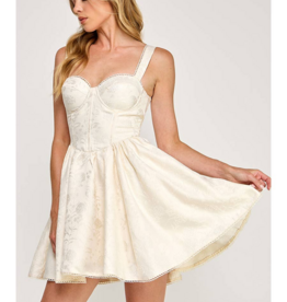 The Vintage Shop Aurora Jacquard Mini Corset Dress