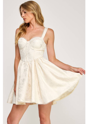 The Vintage Shop Aurora Jacquard Mini Corset Dress