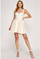 The Vintage Shop Aurora Jacquard Mini Corset Dress