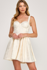 The Vintage Shop Aurora Jacquard Mini Corset Dress