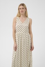 Part Two Dorina Midi V-Neck Dress in Cream Polka Dot