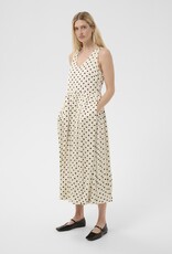 Part Two Dorina Midi V-Neck Dress in Cream Polka Dot