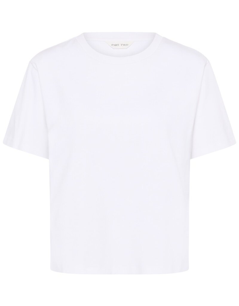Part Two Anne Basic White Boxy Tee In White