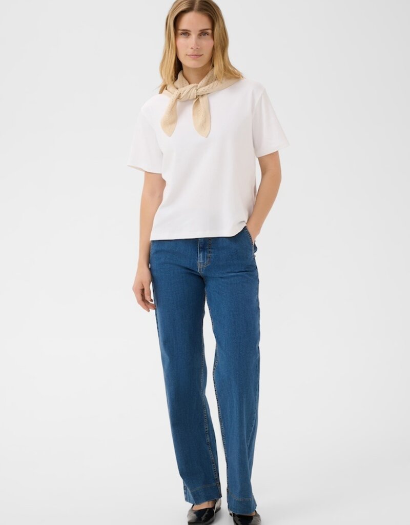 Part Two Anne Basic White Boxy Tee In White