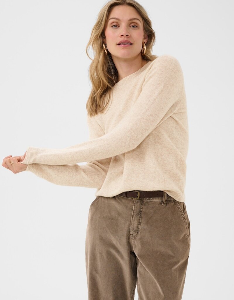 Cream Mela Wool Pullover in Oat