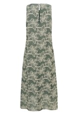 Cream Torli Printed Midi Dress in Basil