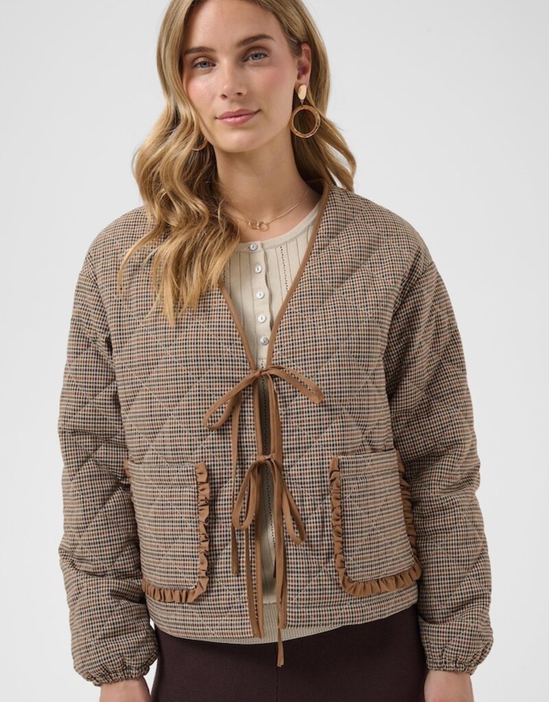 Cream May Short Jacket with Tie Closure