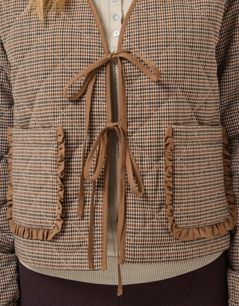 Cream May Short Jacket with Tie Closure