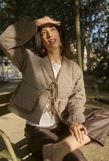 Cream May Short Jacket with Tie Closure