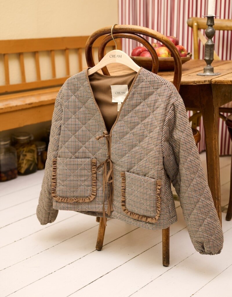 Cream May Short Jacket with Tie Closure