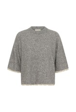 Cream Kibana Knit Pullover in Grey Melange