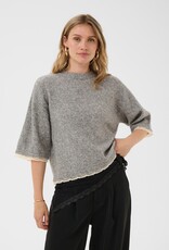 Cream Kibana Knit Pullover in Grey Melange