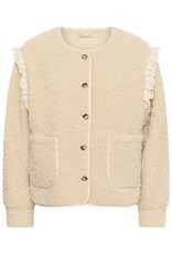 Cream Rana Teddy Jacket With Lace