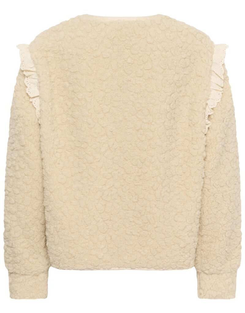 Cream Rana Teddy Jacket With Lace