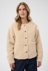 Cream Rana Teddy Jacket With Lace