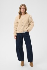 Cream Rana Teddy Jacket With Lace