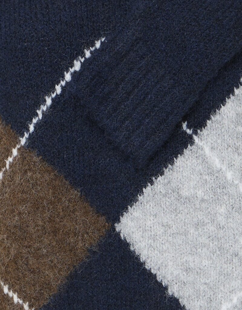 ICHI Bayana Argyle Knit in Total Eclipse Harlekin