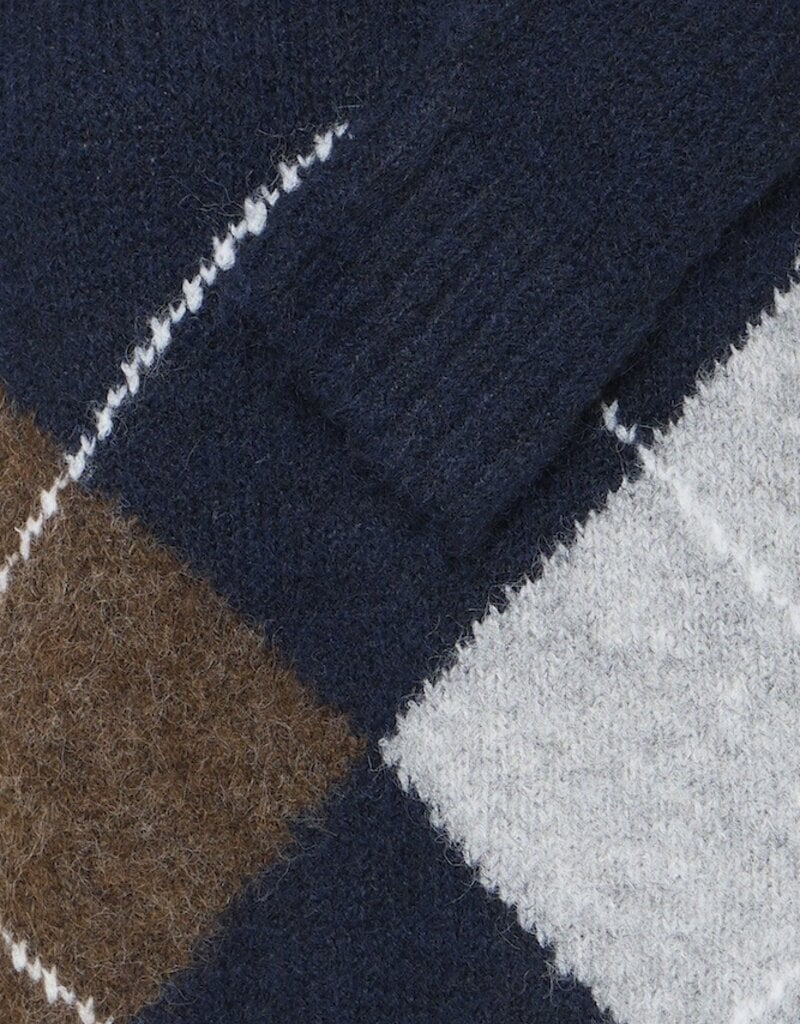 ICHI Bayana Argyle Knit in Total Eclipse