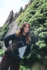 ICHI Bayana Argyle Knit in Total Eclipse Harlekin