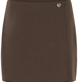 ICHI Fava Short Skirt in Chocolate