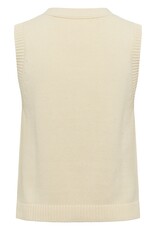 Part Two Christin Knit Waistcoat in Whitecap Gray